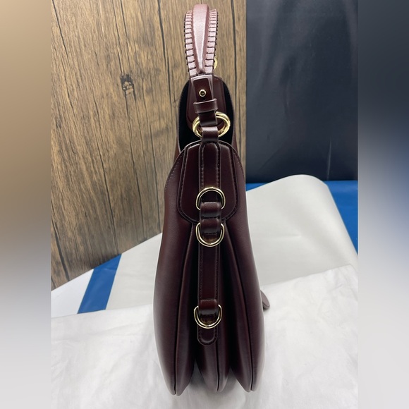 GANNI Butterfly Logo Chicory Coffee Small Kat Shoulder Bag #A7302 - Picture 8 of 15